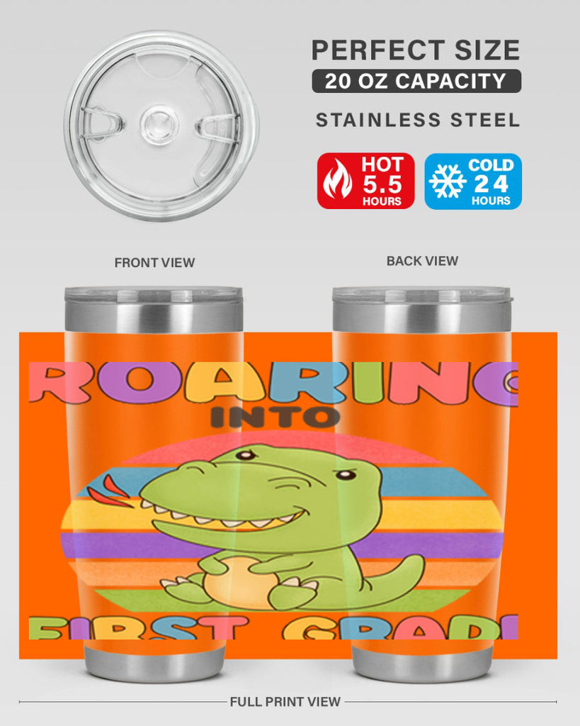 Roaring to 1st Grade Trex 2#- 1st grade- Tumbler