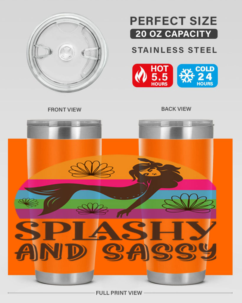 Splashy and sassy 623#- mermaid- Tumbler