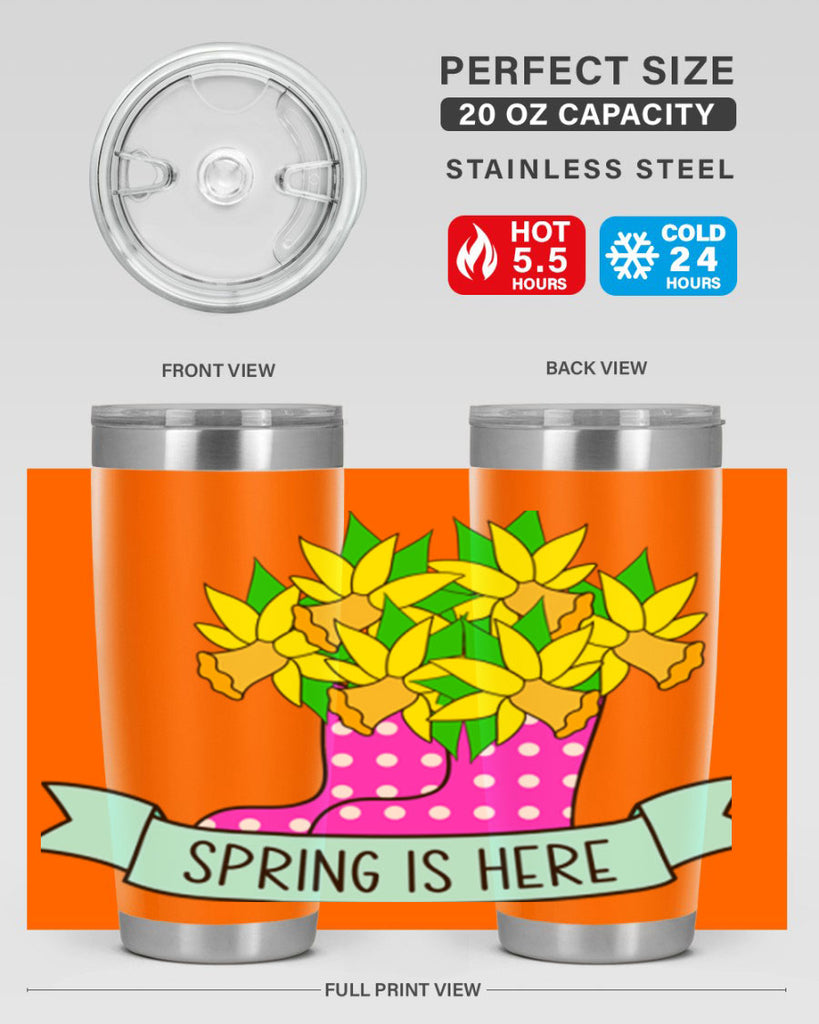 Spring is here daffodil rainboots442#- spring- Tumbler