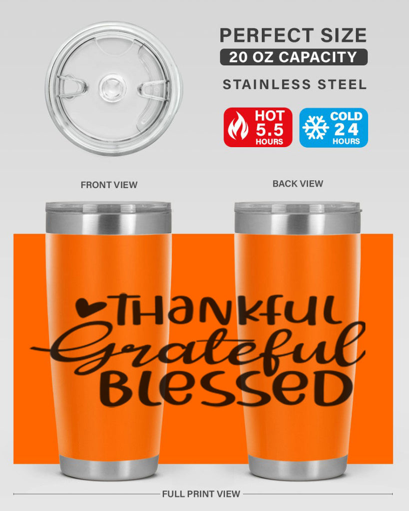 Thankful Grateful Blessed 605#- fall- Tumbler
