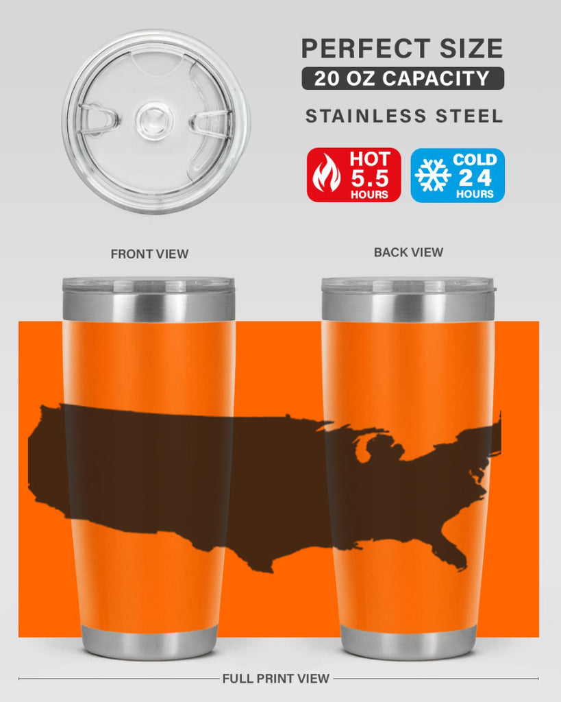 USA Solid Map Style 76#- Fourt Of July- Tumbler