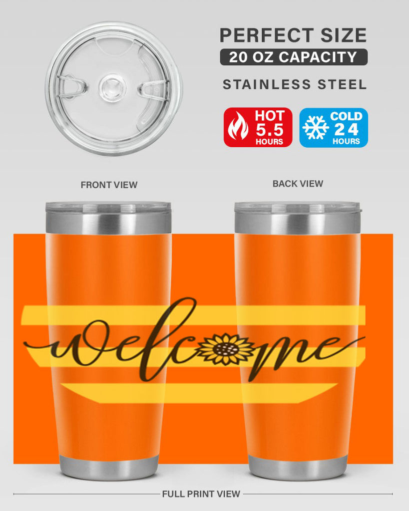 Welcome with sunflower592#- spring- Tumbler