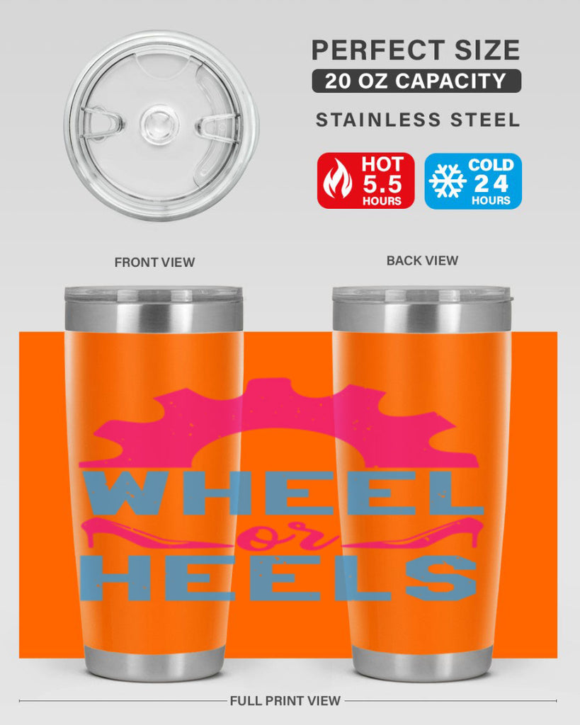 Wheel or Heels Style 8#- baby shower- tumbler