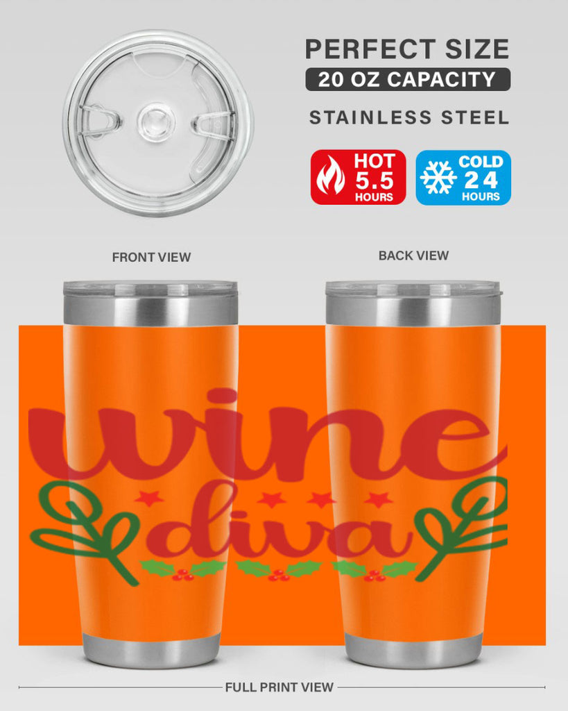 Wine Diva 482#- winter- Tumbler