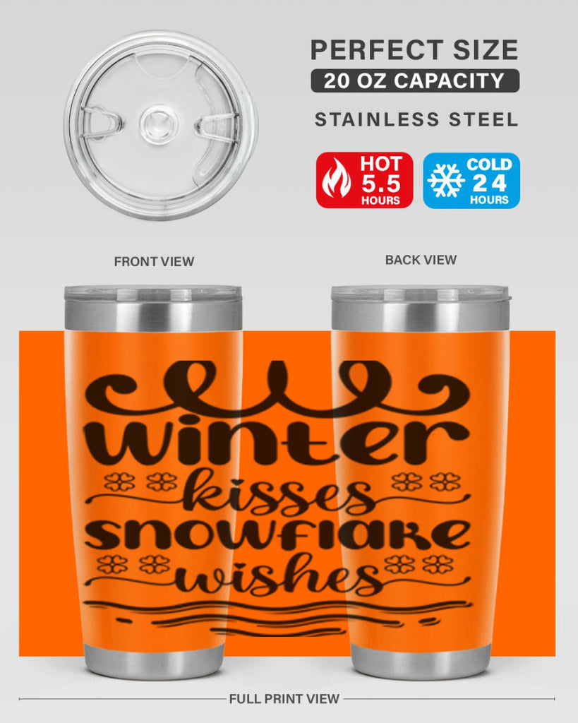 Winter Kisses Snowflake Wishes 562#- winter- Tumbler