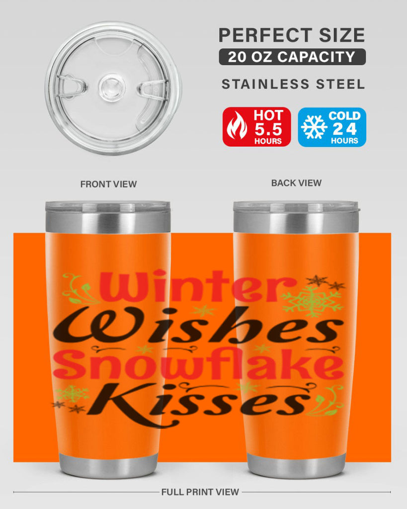 Winter Wishes Snowflake Kisses 568#- winter- Tumbler