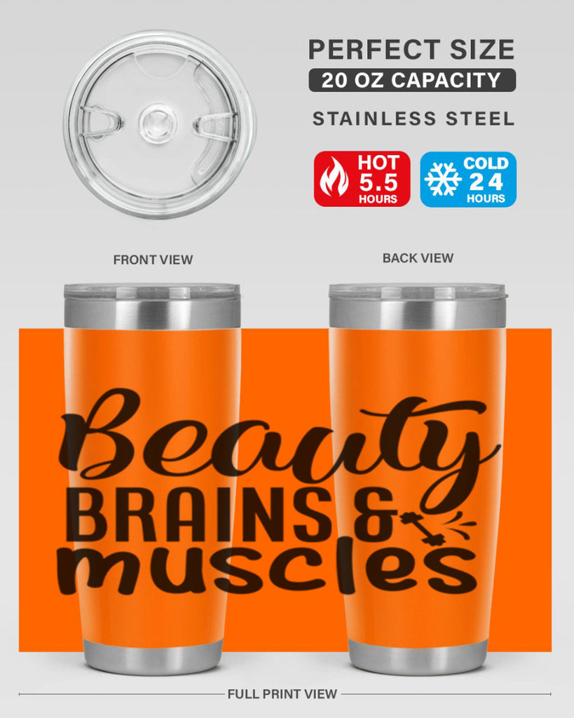 beauty brains muscles 51#- gym- Tumbler