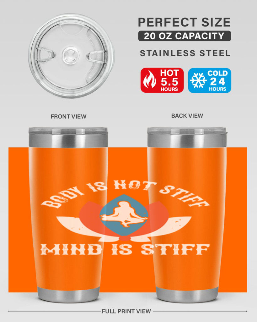 body is not stiff mind is stiff 92#- yoga- Tumbler