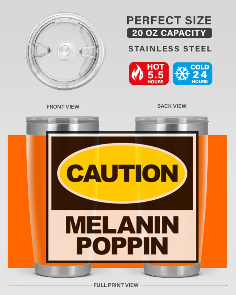 caution melanin poppin 188#- black words phrases- Cotton Tank