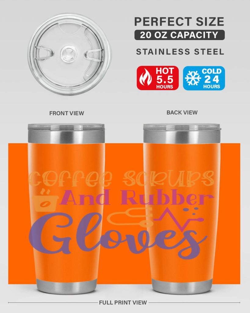 coffee scrubs and rubber gloves Style 392#- nurse- tumbler