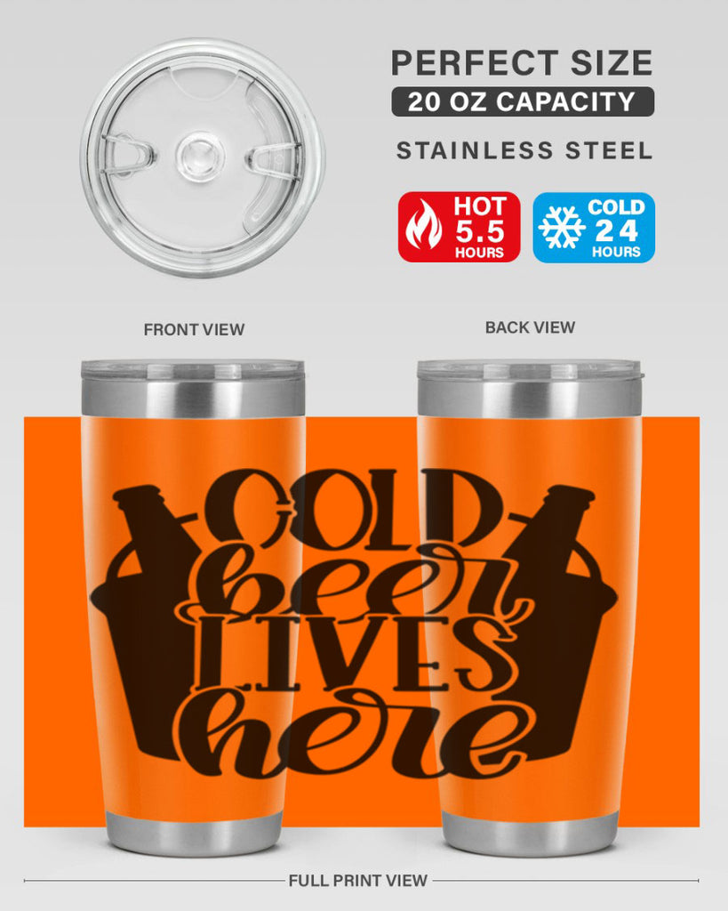 cold beer lives here 43#- beer- Tumbler