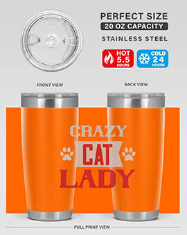 crazy cat lady Style 44#- cat- Tumbler