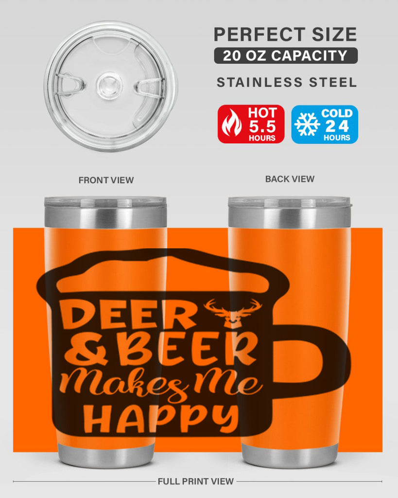 deer and beer makes me happy 17#- hunting- Tumbler