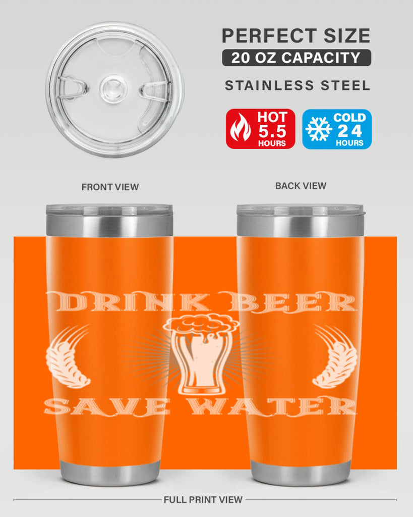 drink beer save water 93#- beer- Tumbler