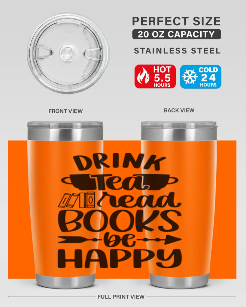 drink tea read books be happy 41#- reading- Tumbler