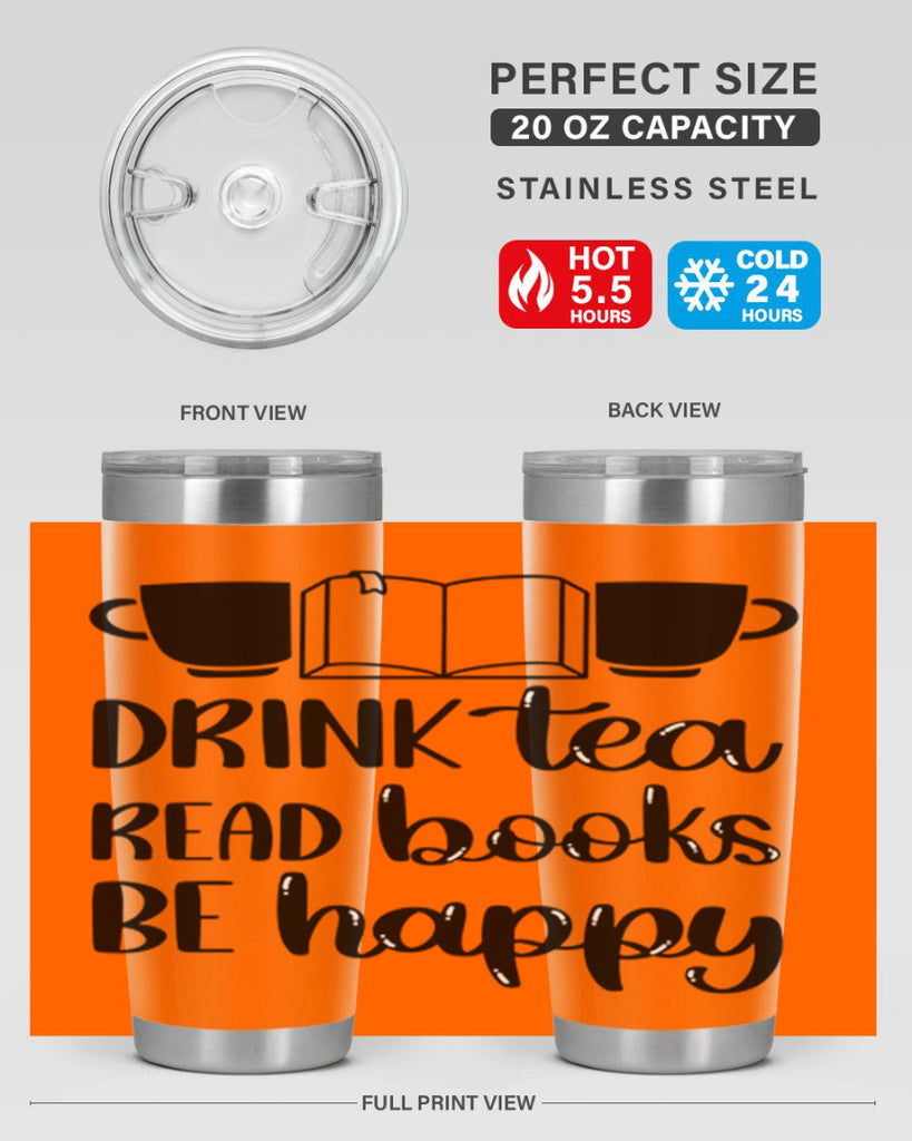 drink tea read books be happy 42#- reading- Tumbler