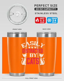 easily distracted by cats Style 46#- cat- Tumbler