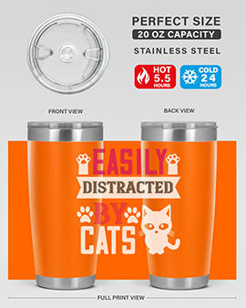 easily distracted by cats Style 47#- cat- Tumbler