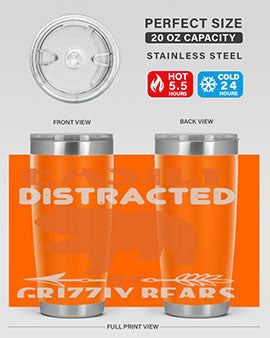 easily distracted by grizzly bears 10#- Bears- Tumbler