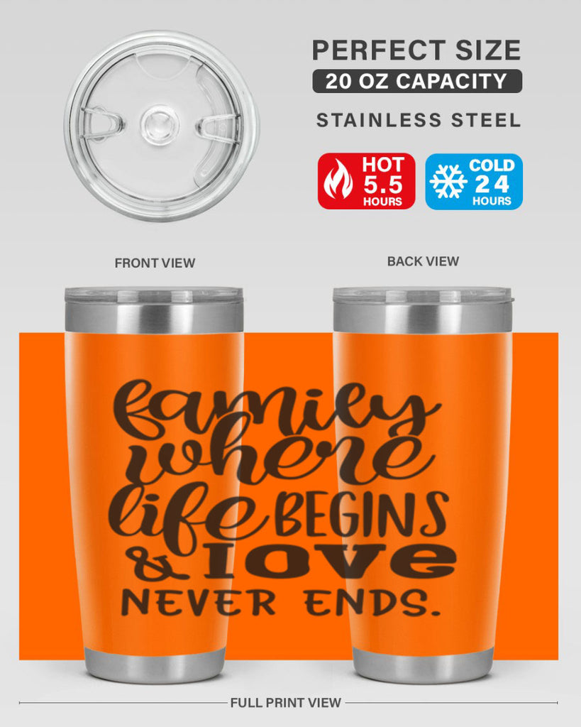 family where life begins love never ends 34#- family- Tumbler