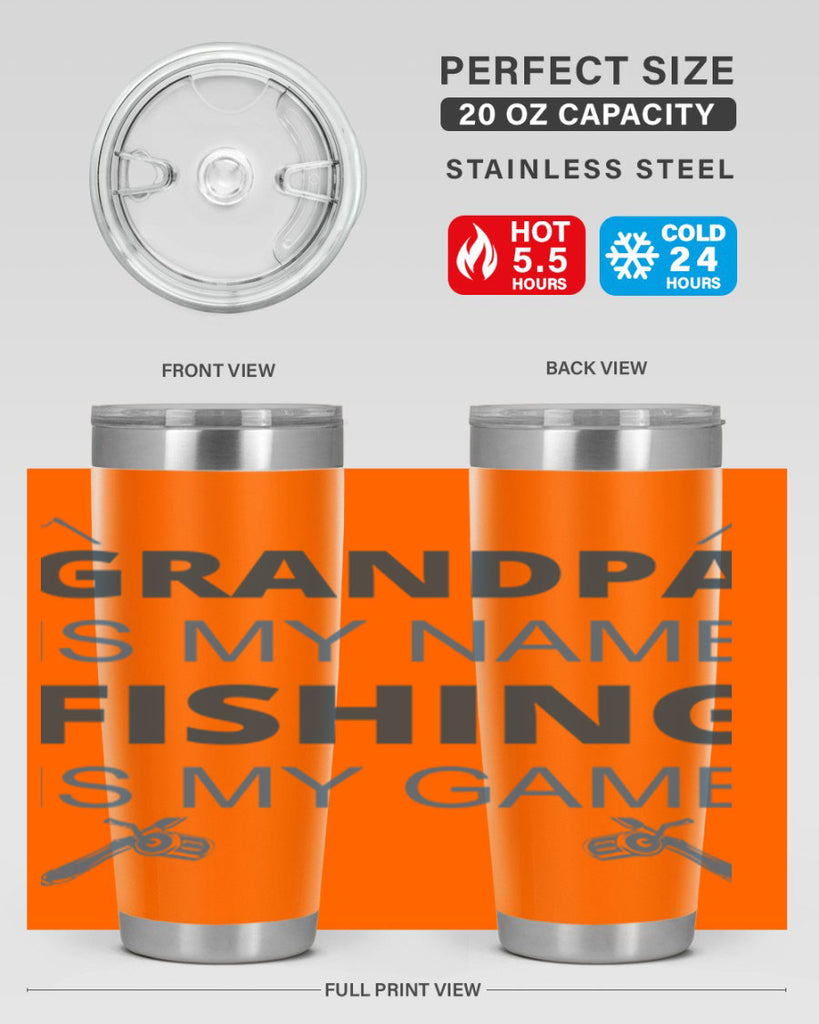 grandpa is my name 124#- fishing- Tumbler