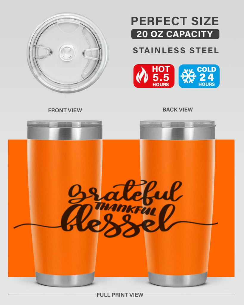 grateful thankful blessed 56#- thanksgiving- Tumbler