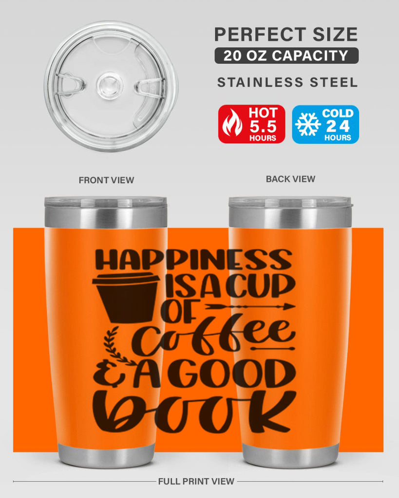 happiness is a cup of coffee 39#- reading- Tumbler