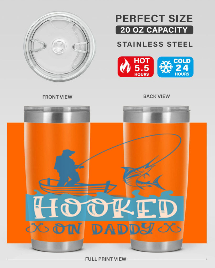 hooked on daddy 218#- fishing- Tumbler