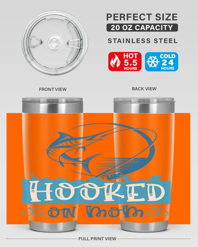 hooked on mom 217#- fishing- Tumbler