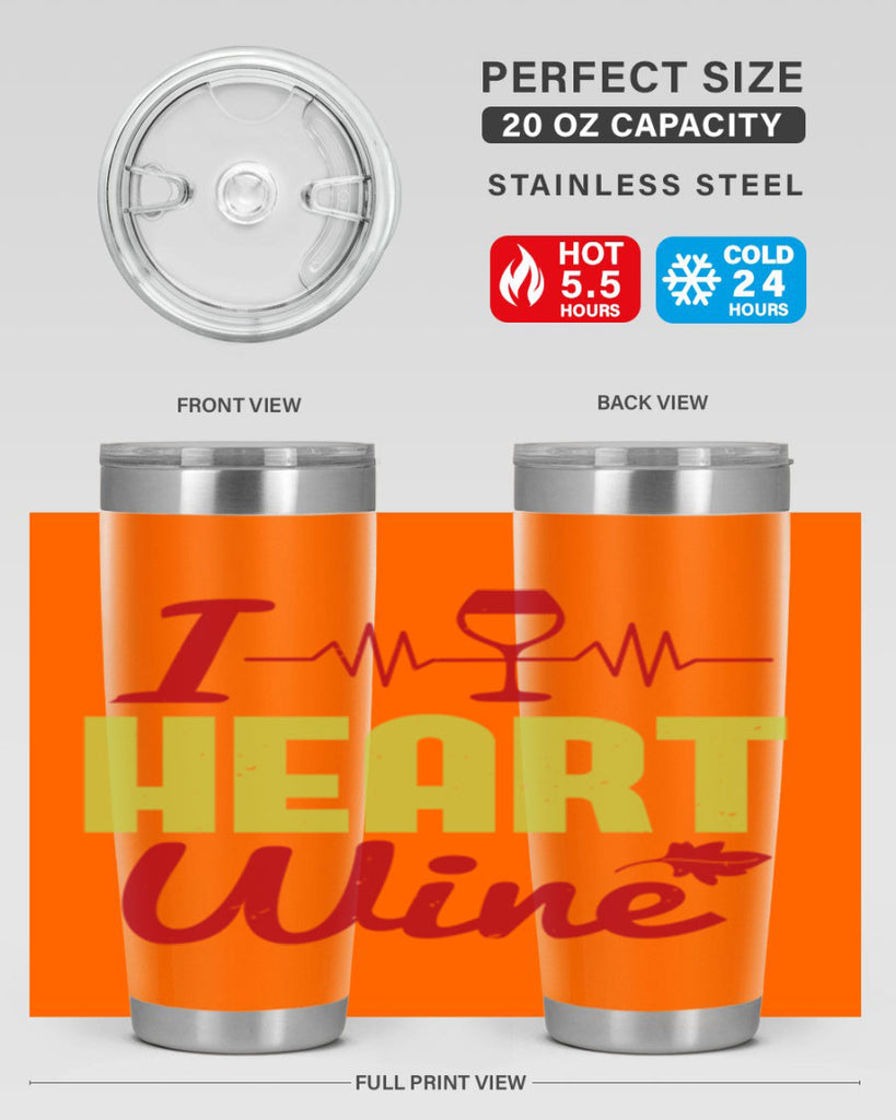 i heart wine 211#- wine- Tumbler