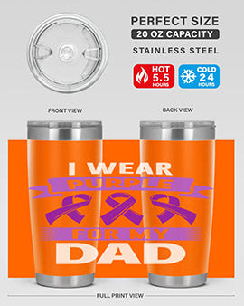 i wear purple for dad 169#- alzheimers- Tumbler