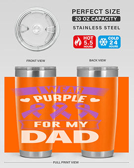 i wear purple for dad 170#- alzheimers- Tumbler