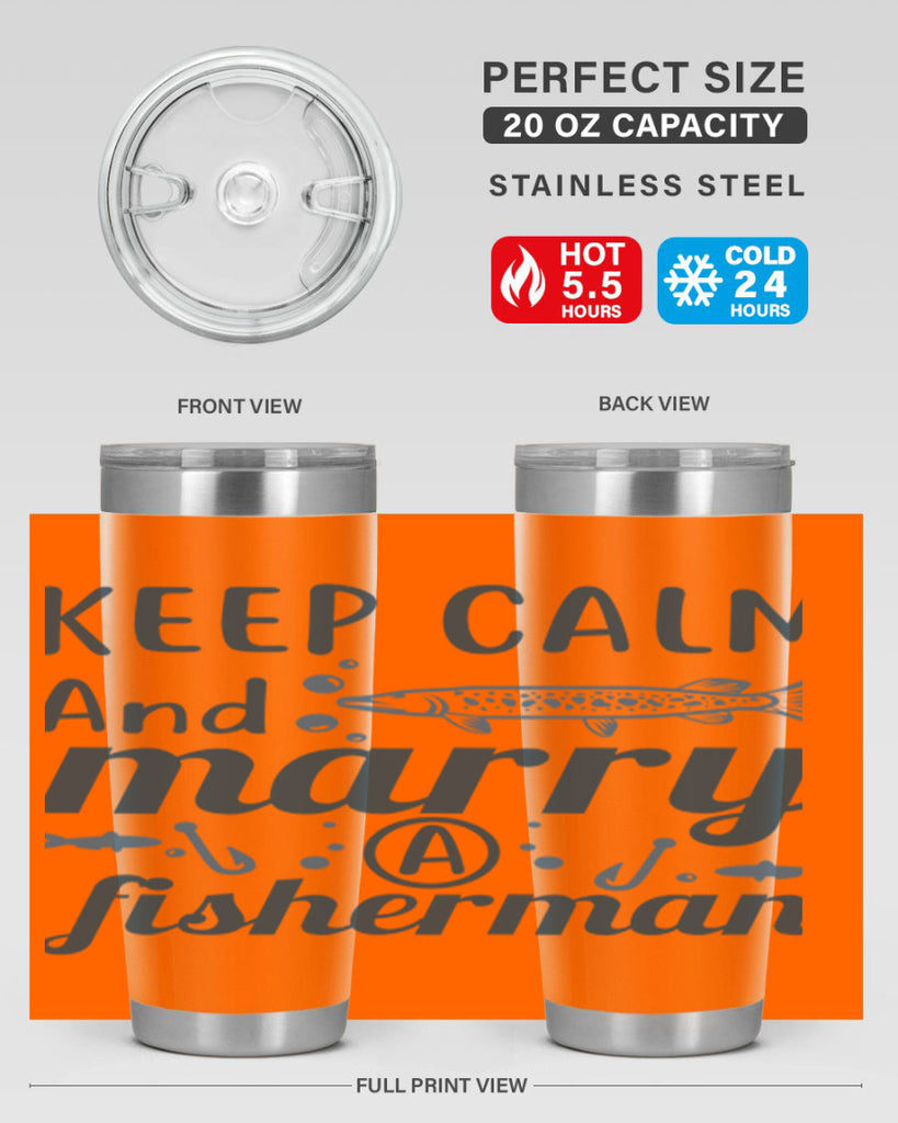 keep calm and merry 66#- fishing- Tumbler