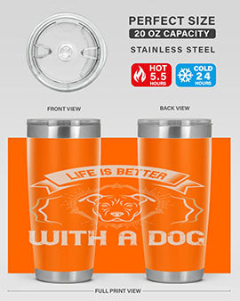 life is better with a dog Style 175#- dog- Tumbler