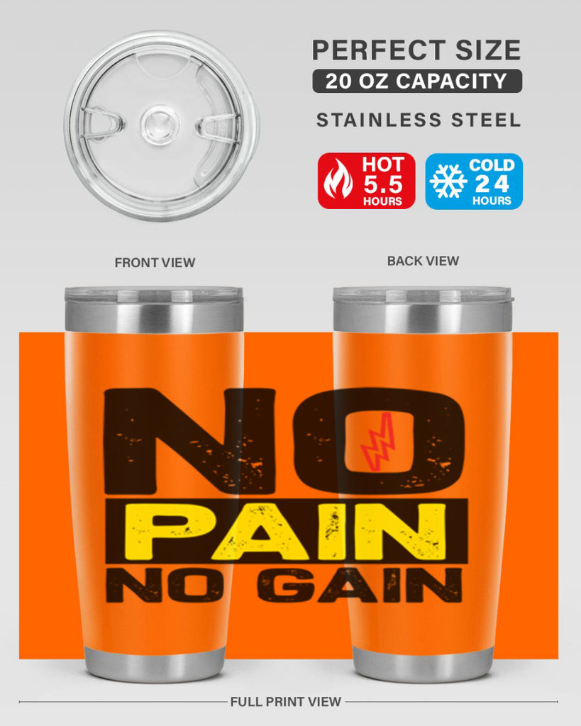 no pain no gain 5#- gym- Tumbler