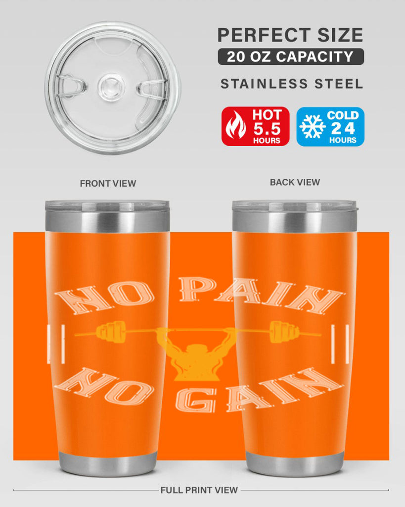 no pain no gain 81#- gym- Tumbler