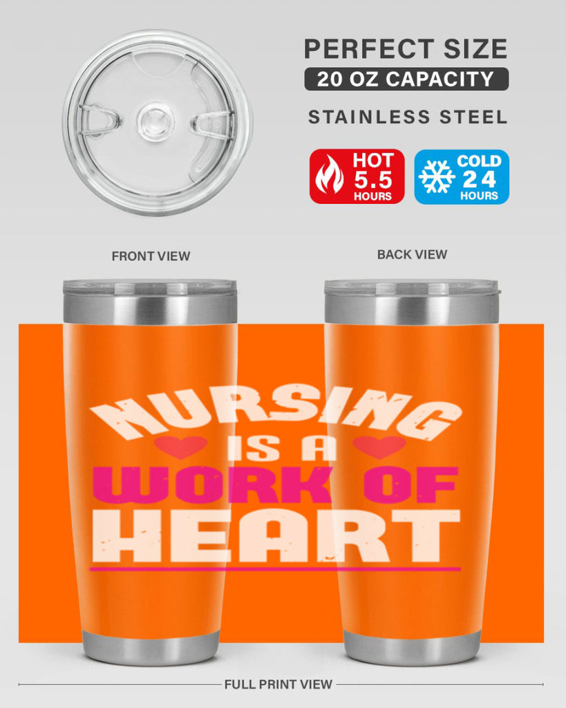 nursing is a work of heart Style 261#- nurse- tumbler