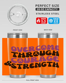 overcome through courage strength 204#- alzheimers- Cotton Tank