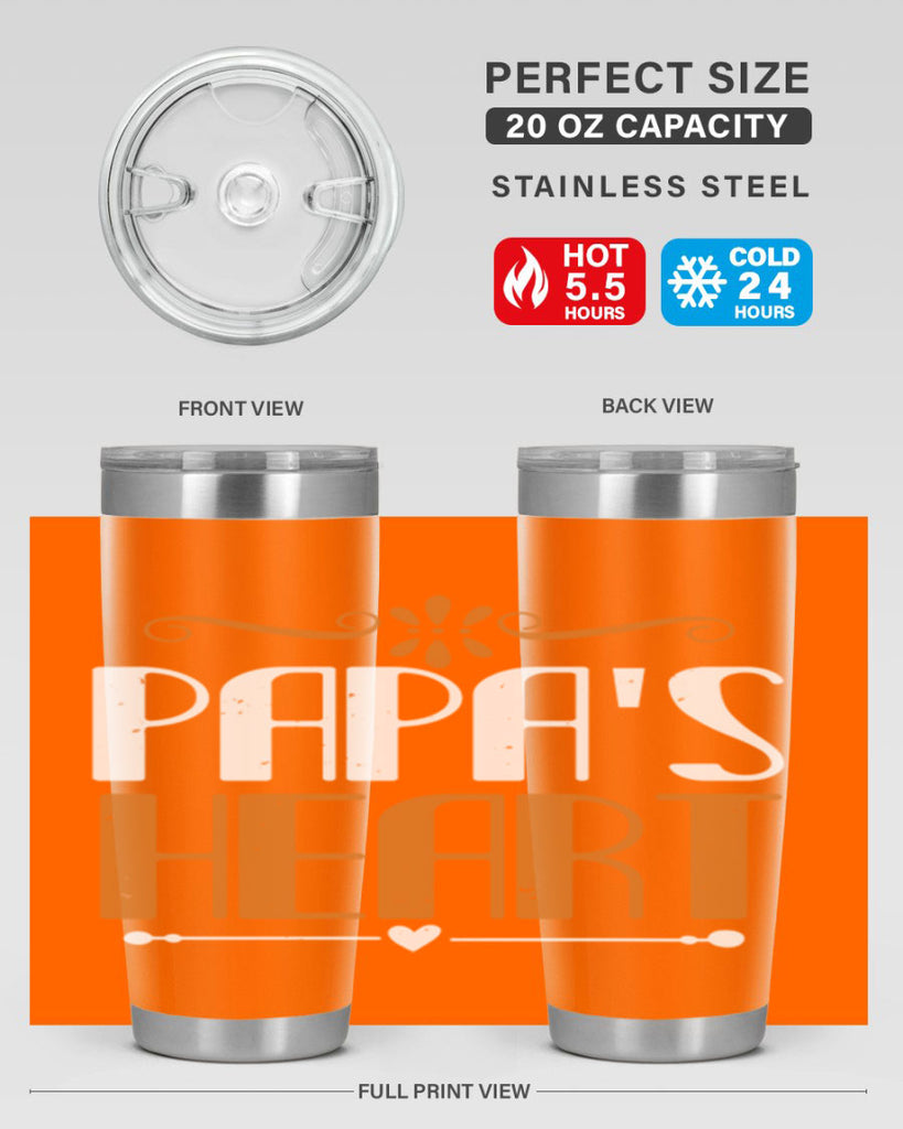 papas heart 13#- grandpa - papa- Tumbler