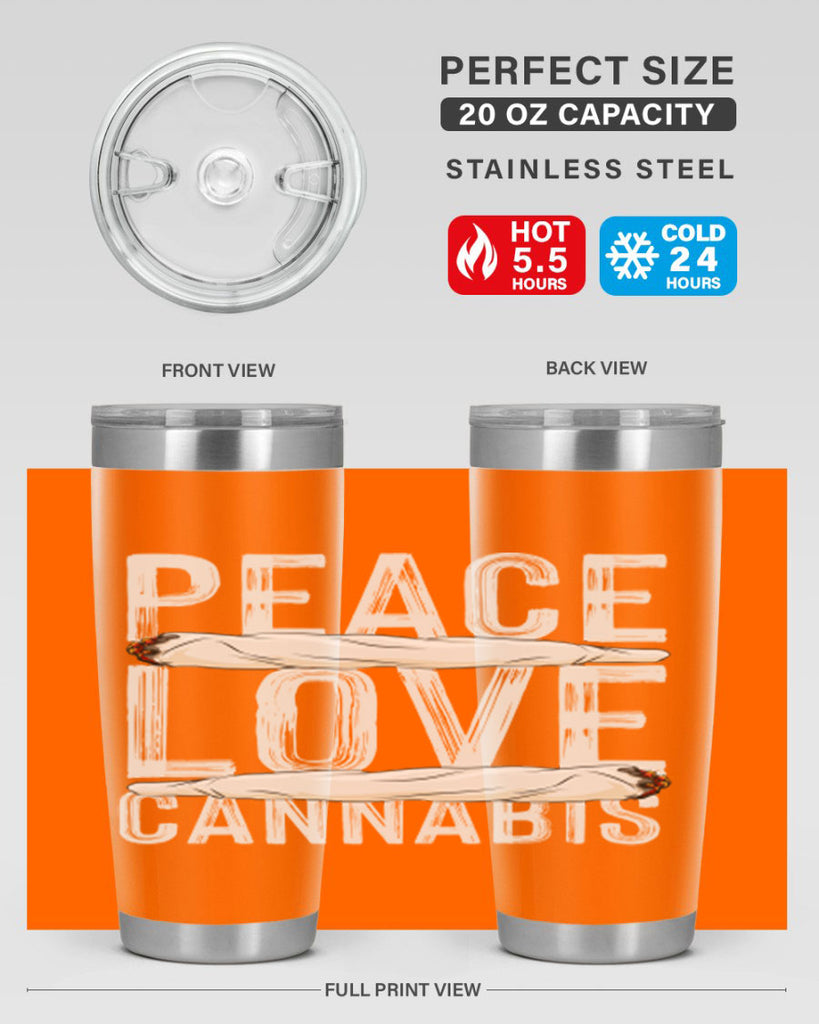 peace love cannabis 216#- marijuana- Tumbler