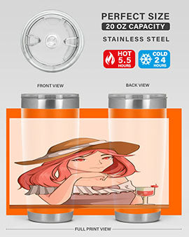 pretty woman with fresh juice in summer 37#- anime- Tumbler