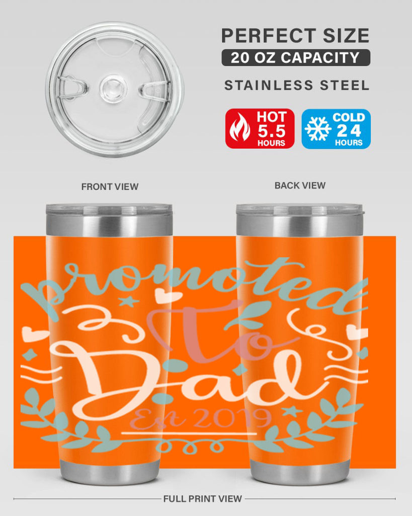 promoted to dad est 10#- fathers day- Tumbler