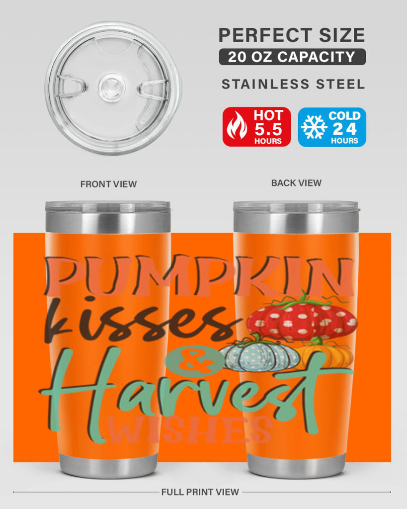 pumpkin kisses harvest wishes 526#- fall- Tumbler