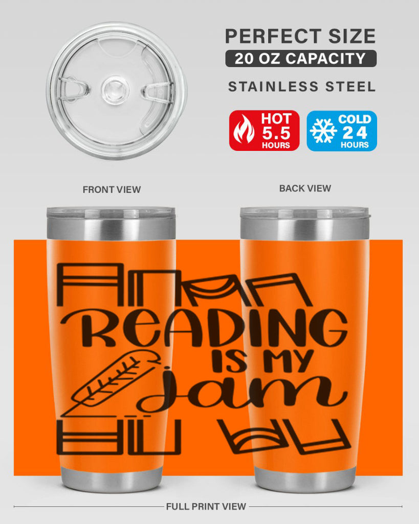 reading is my jam 29#- reading- Tumbler