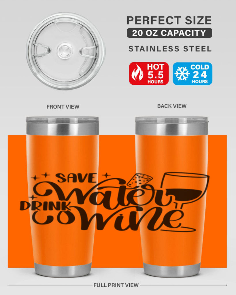 save water drink wine 30#- wine- Tumbler