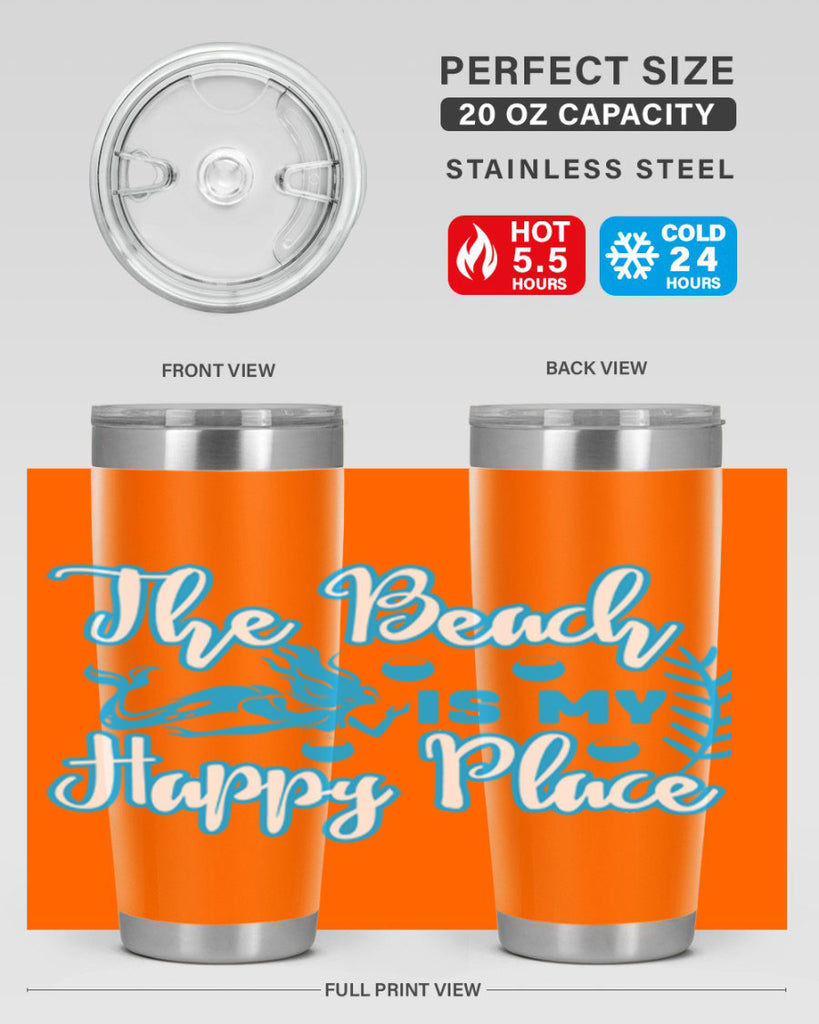 the beach is my happy place 627#- mermaid- Tumbler