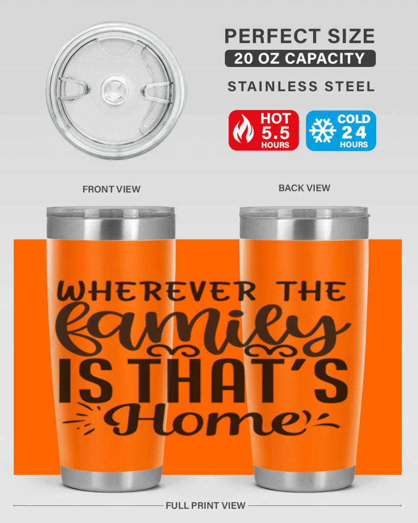 wherever the family is thats home 9#- family- Tumbler