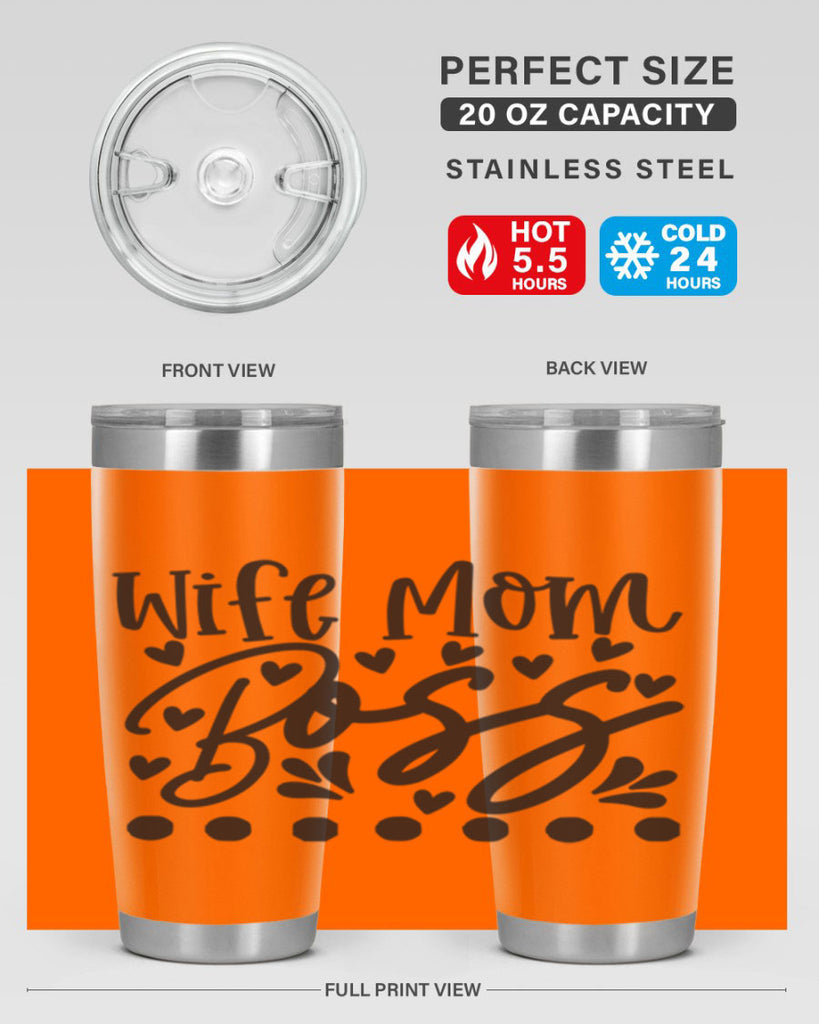 wife mom boss 358#- mom- Tumbler