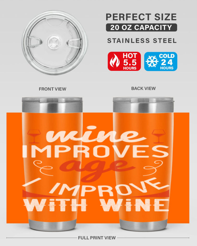 wine improves age i improve with wine 106#- wine- Tumbler