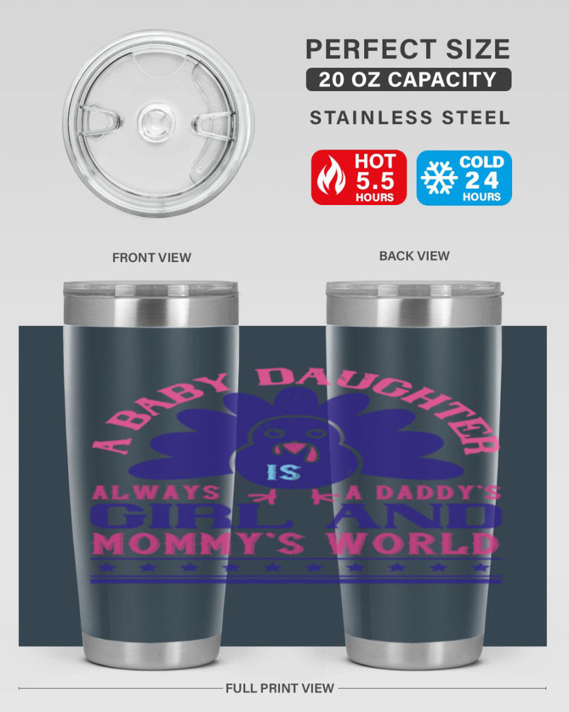 A baby daughter is always a Daddy’s girl and Mommy’s worldd Style 147#- baby- tumbler